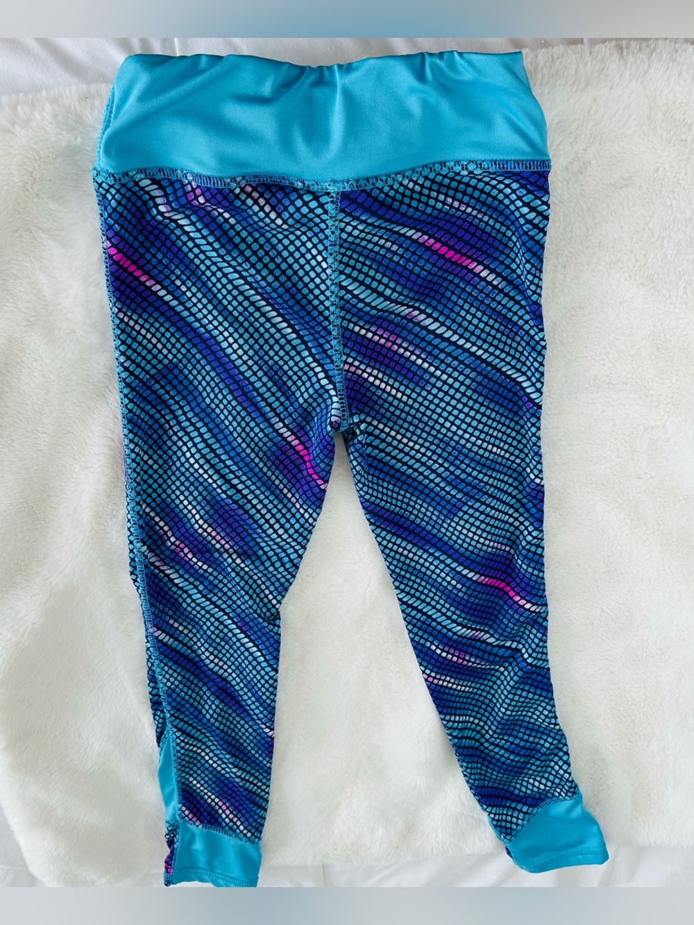 Fila Girls Blue Multicolor Athletic Leggings